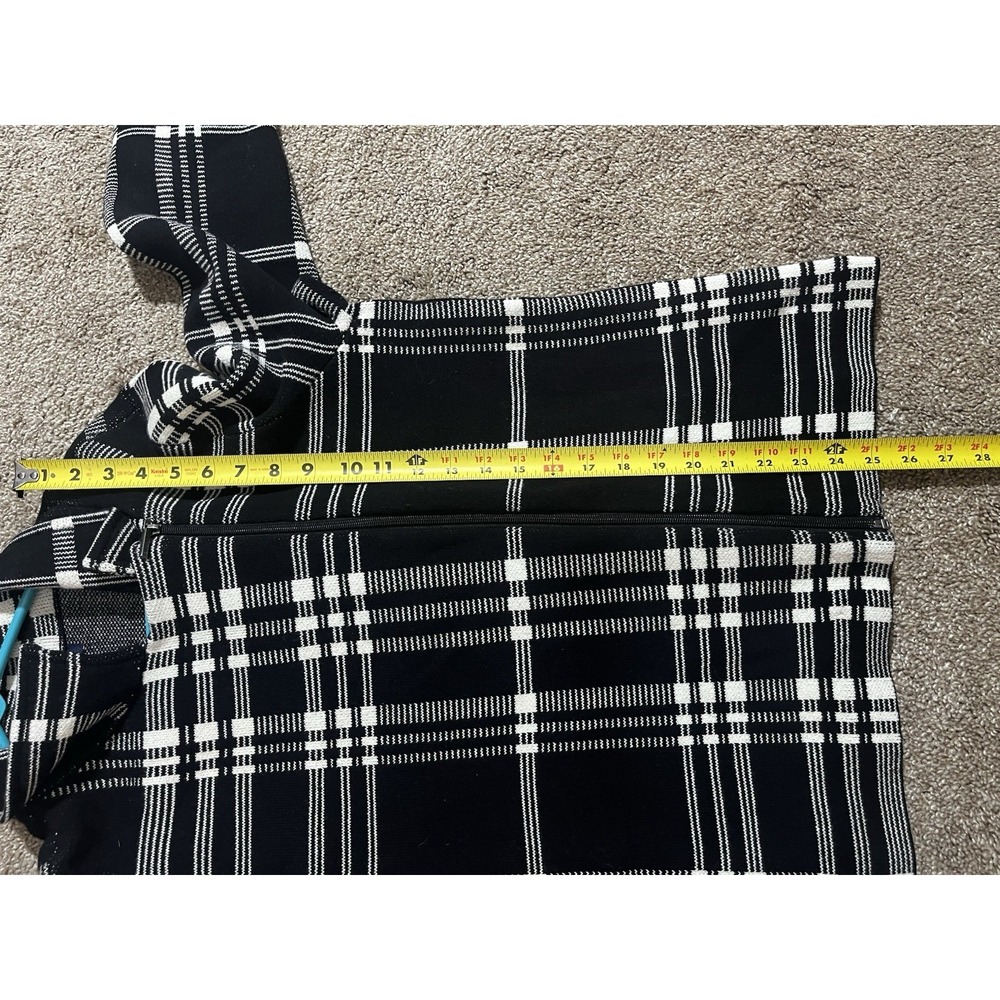 Chaps Black and White Plaid Knit Moto Jacket/Blazer - Picture 5 of 12